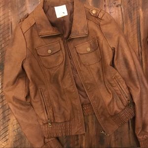 Brown faux leather jacket